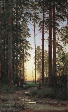  Borde Pintura - Borde del bosque 1879 paisaje clásico Ivan Ivanovich árboles